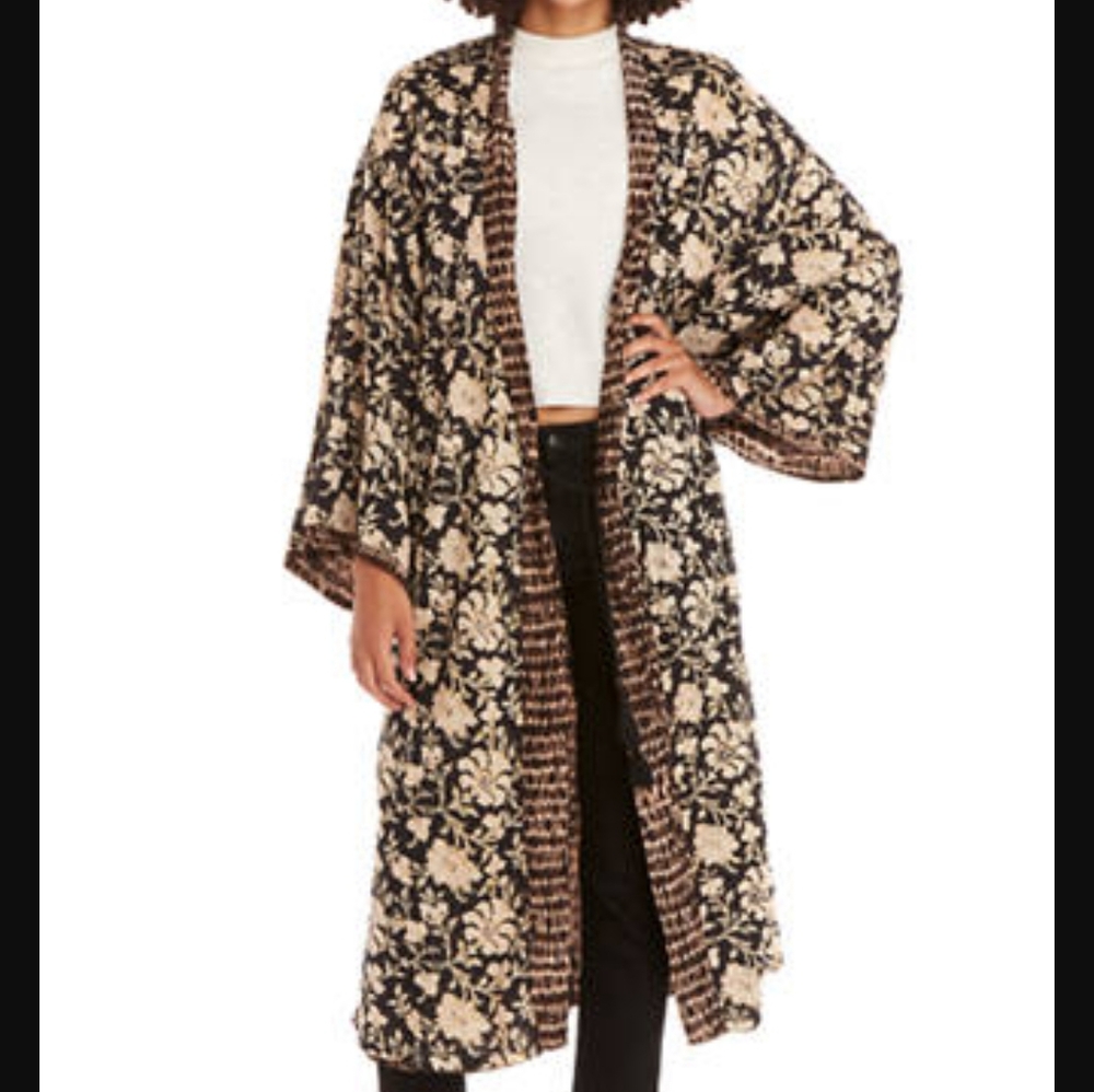 Free People Rumi Reversible Midi Kimono Small NWT